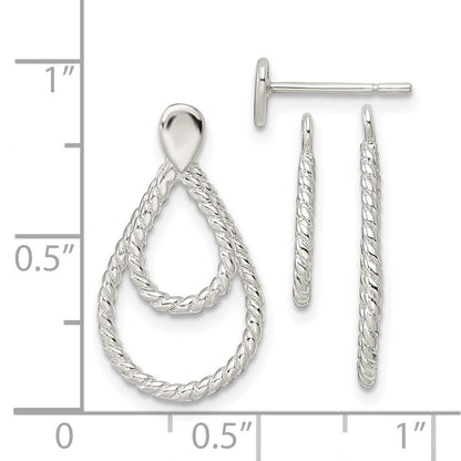 Sterlingsilber mit 2 Tropfen Jacken Knopf Ohrstecker