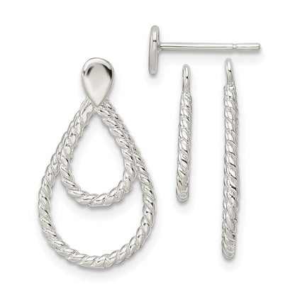 Sterlingsilber mit 2 Tropfen Jacken Knopf Ohrstecker