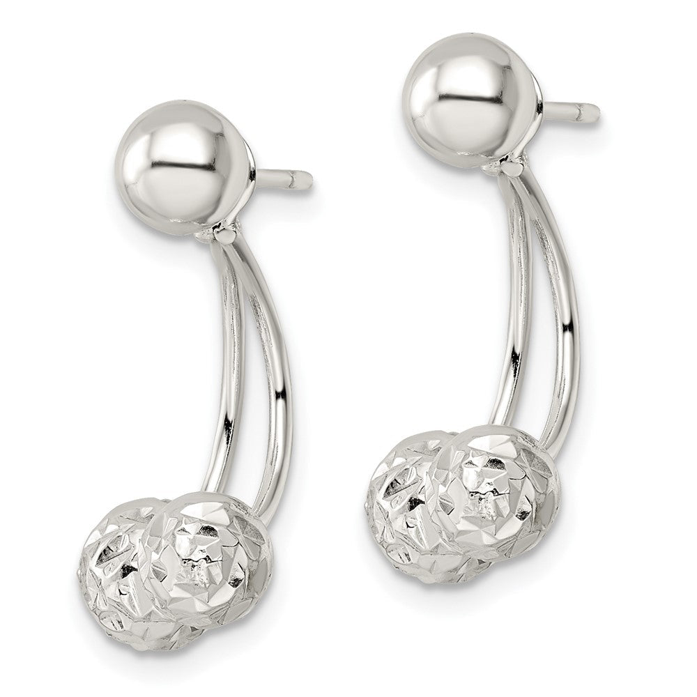 Sterlingsilber Strukturiert Kugel Jacken und 6mm Ohrstecker