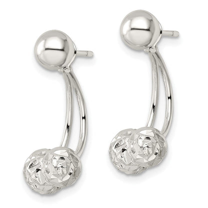 Sterlingsilber Strukturiert Kugel Jacken und 6mm Ohrstecker