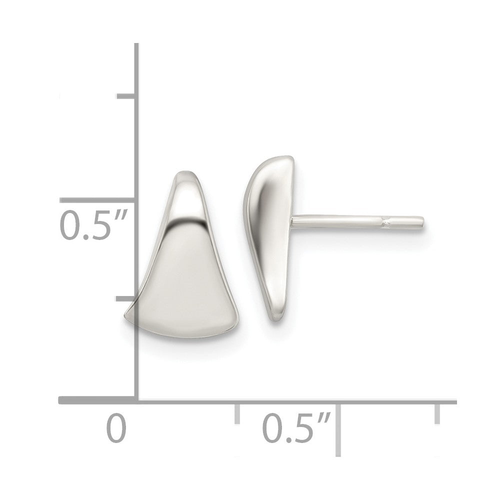 Sterlingsilber Poliert Fantasie Wedge-shaped Ohrstecker