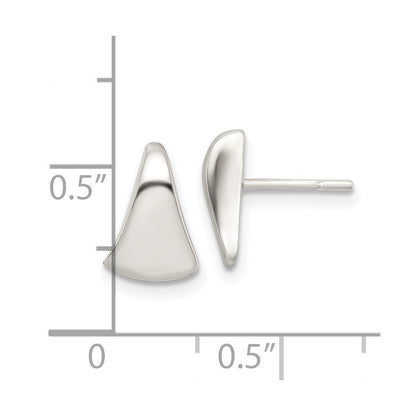 Sterlingsilber Poliert Fantasie Wedge-shaped Ohrstecker