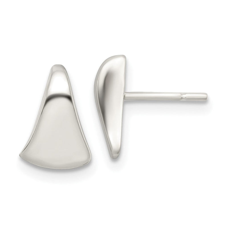 Sterlingsilber Poliert Fantasie Wedge-shaped Ohrstecker