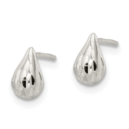 Sterlingsilber Diamantiert Tropfen Ohrstecker
