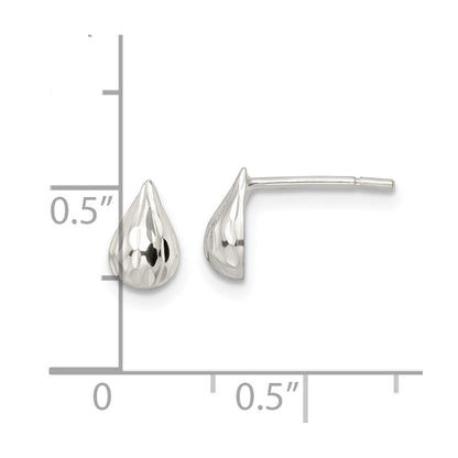 Sterlingsilber Diamantiert Tropfen Ohrstecker