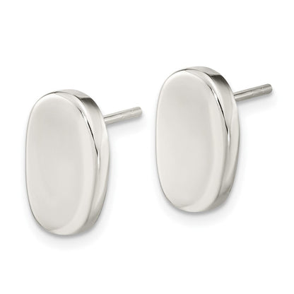 Sterlingsilber Poliert Oval Ohrstecker