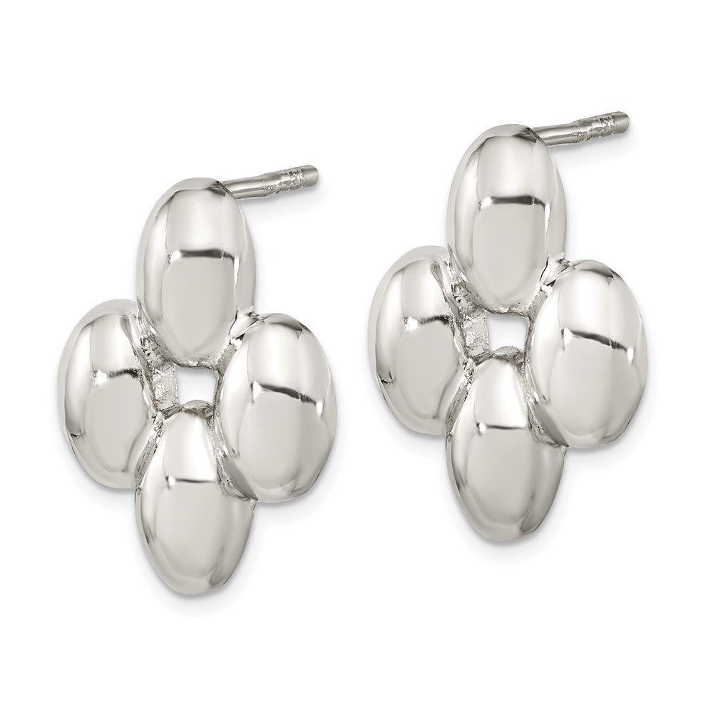 Sterlingsilber Poliert Gewölbt Ohrstecker