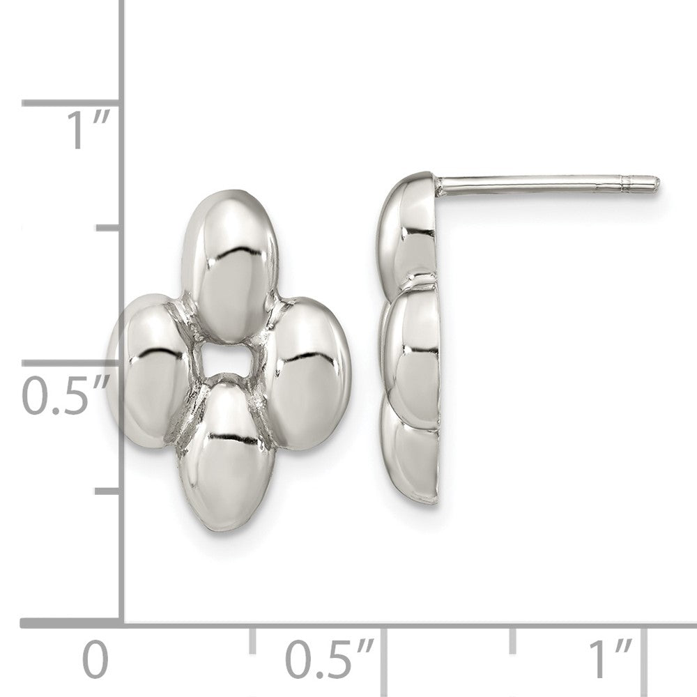 Sterlingsilber Poliert Gewölbt Ohrstecker