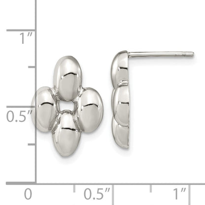 Sterlingsilber Poliert Gewölbt Ohrstecker