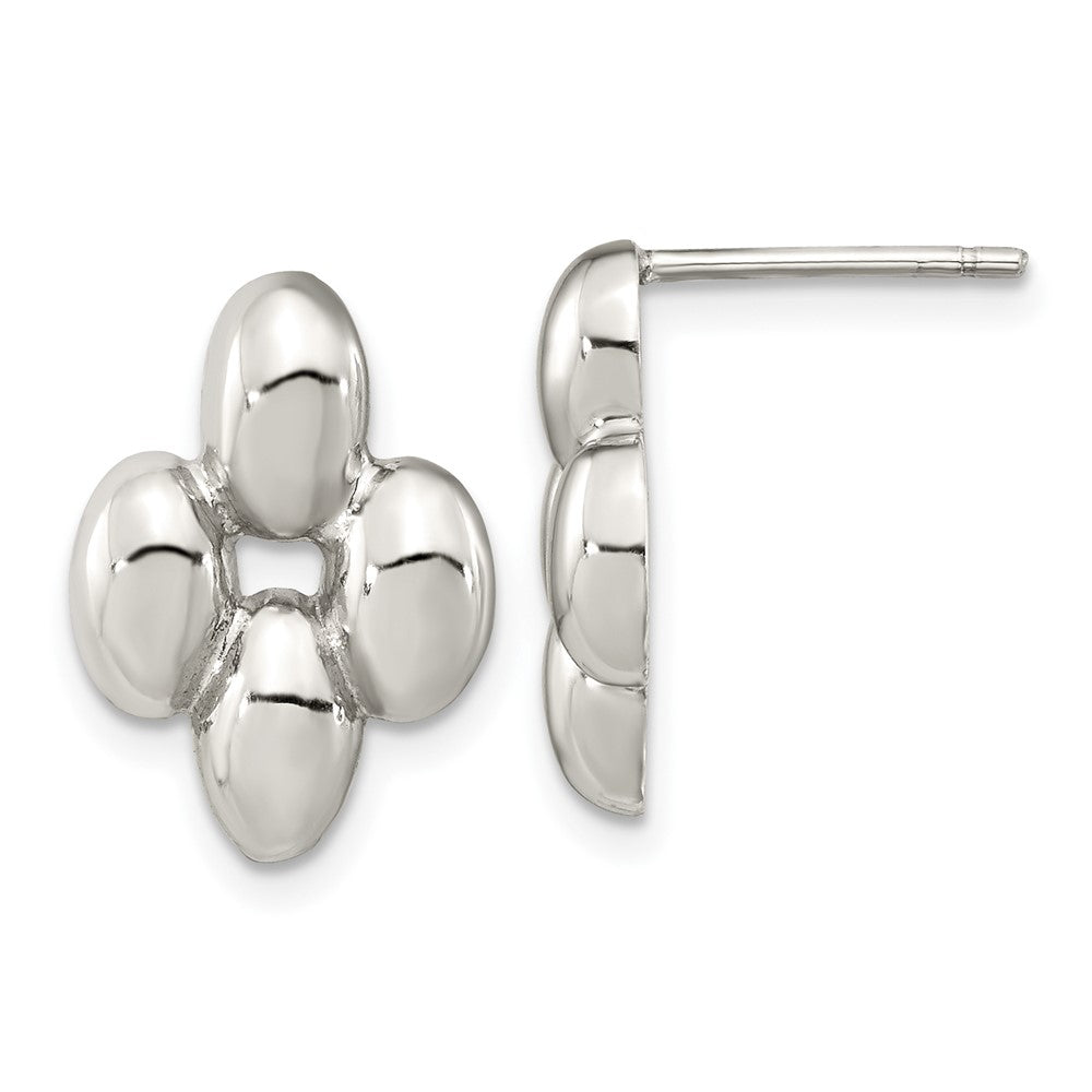 Sterlingsilber Poliert Gewölbt Ohrstecker