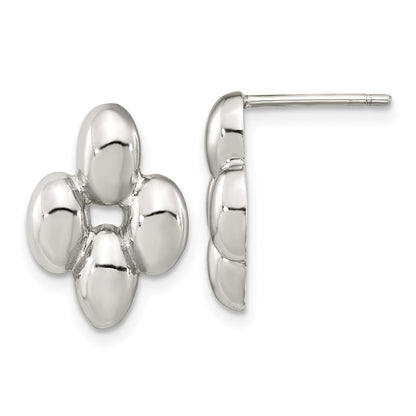 Sterlingsilber Poliert Gewölbt Ohrstecker