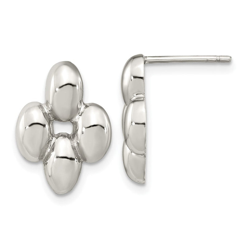Sterlingsilber Poliert Gewölbt Ohrstecker