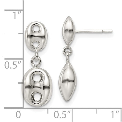 Sterlingsilber Poliert Oval Hängend Ohrstecker