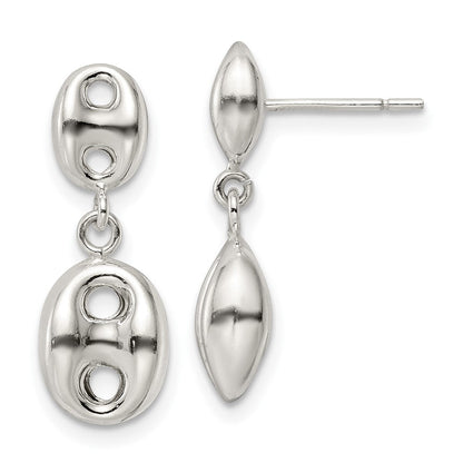 Sterlingsilber Poliert Oval Hängend Ohrstecker