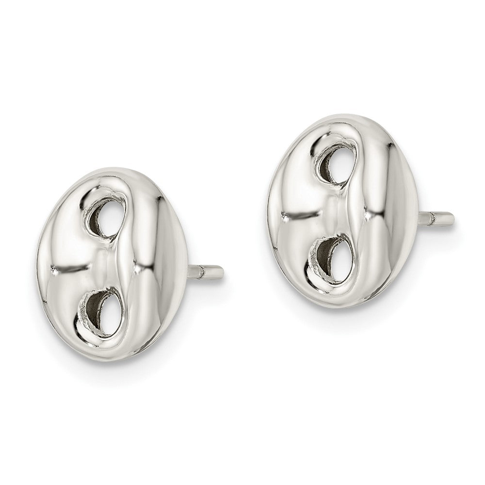 Sterlingsilber Poliert Oval Ohrstecker