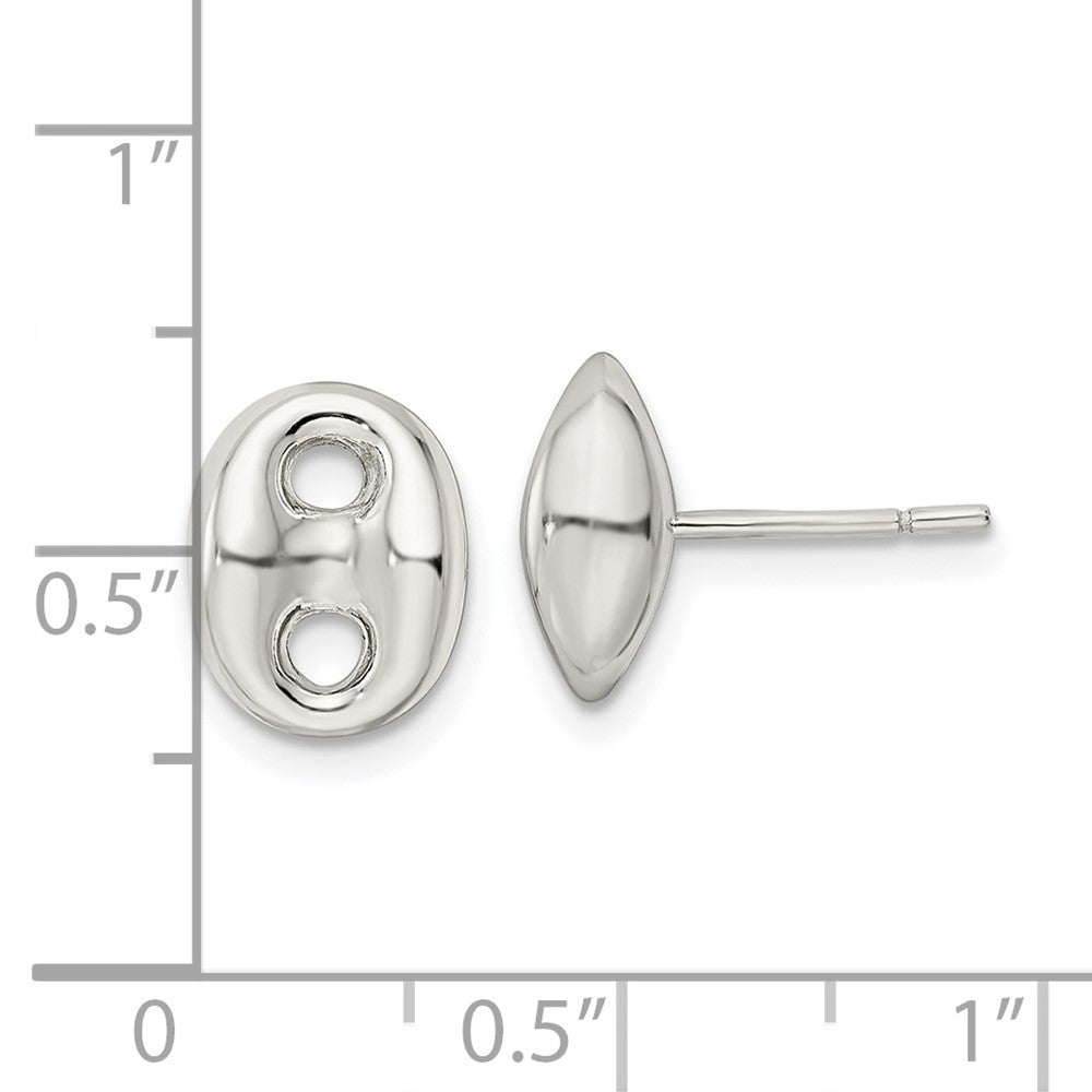 Sterlingsilber Poliert Oval Ohrstecker