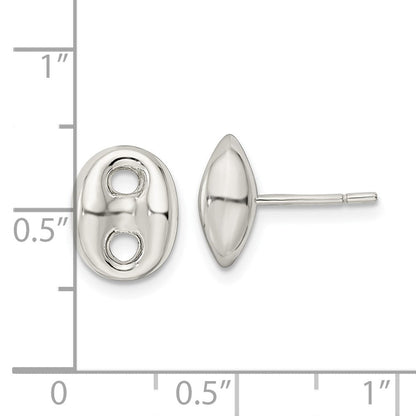 Sterlingsilber Poliert Oval Ohrstecker