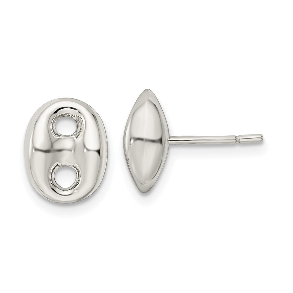 Sterlingsilber Poliert Oval Ohrstecker