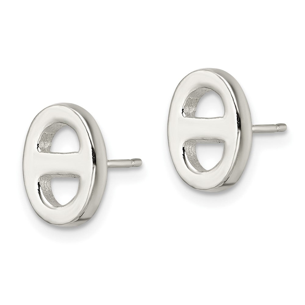 Sterlingsilber Poliert Oval Design Ohrstecker