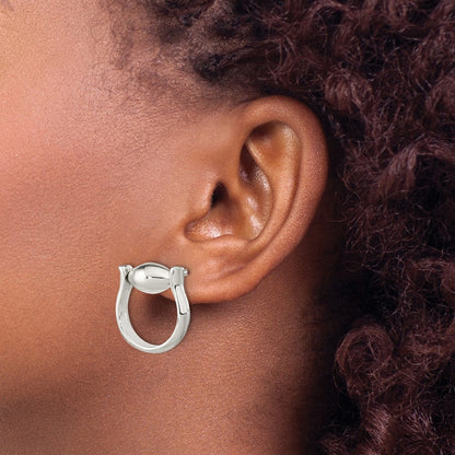 Sterlingsilber Poliert Creole Hängend Ohrstecker