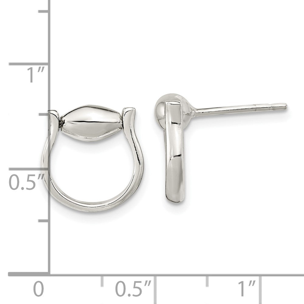 Sterlingsilber Poliert Creole Hängend Ohrstecker