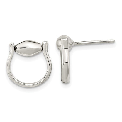 Sterlingsilber Poliert Creole Hängend Ohrstecker