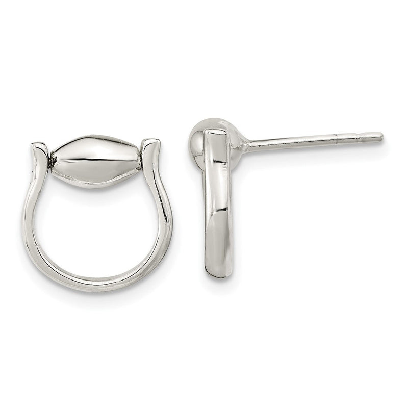 Sterlingsilber Poliert Creole Hängend Ohrstecker