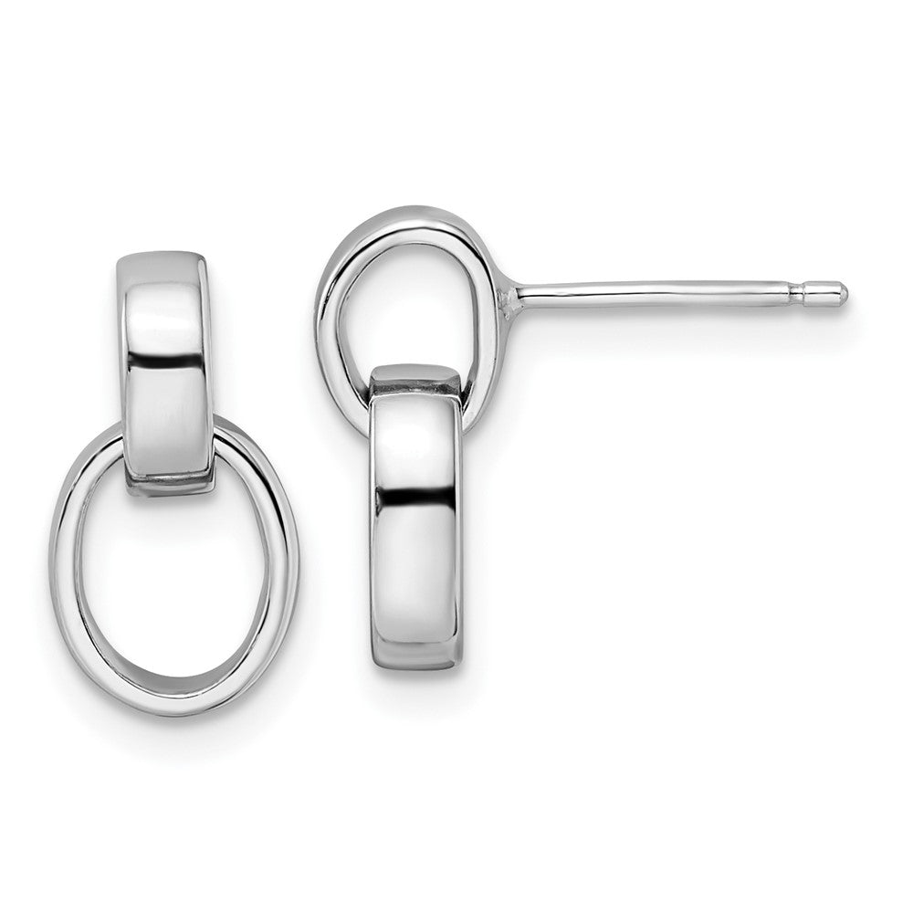 Sterlingsilber Rhodiniert Poliert Glieder Ohrstecker