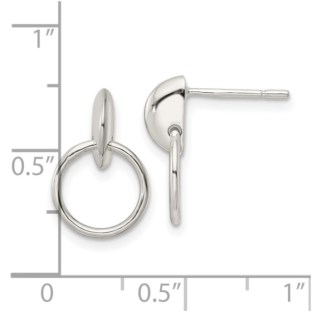 Sterlingsilber Kreis Hängend Ohrstecker