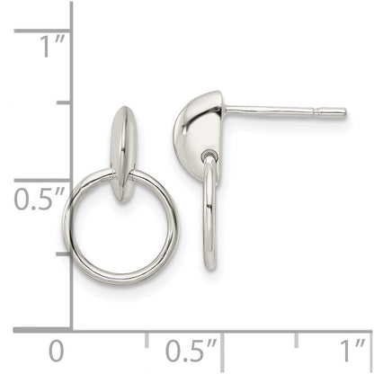 Sterlingsilber Kreis Hängend Ohrstecker