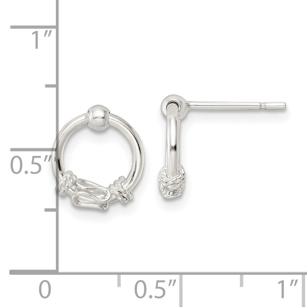 Sterlingsilber Poliert Fantasie Kreis Hängend Ohrstecker