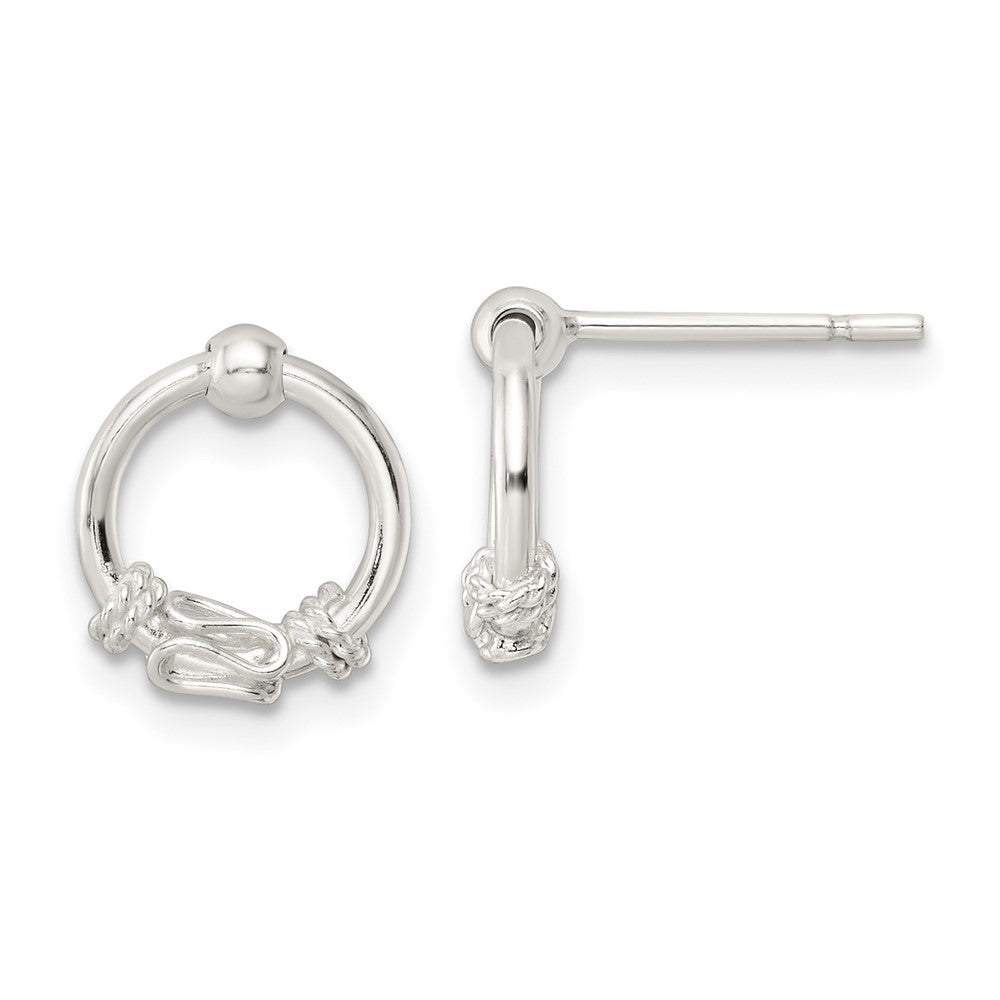 Sterlingsilber Poliert Fantasie Kreis Hängend Ohrstecker