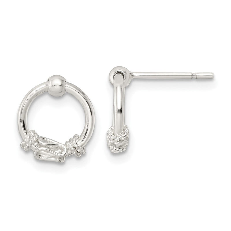 Sterlingsilber Poliert Fantasie Kreis Hängend Ohrstecker