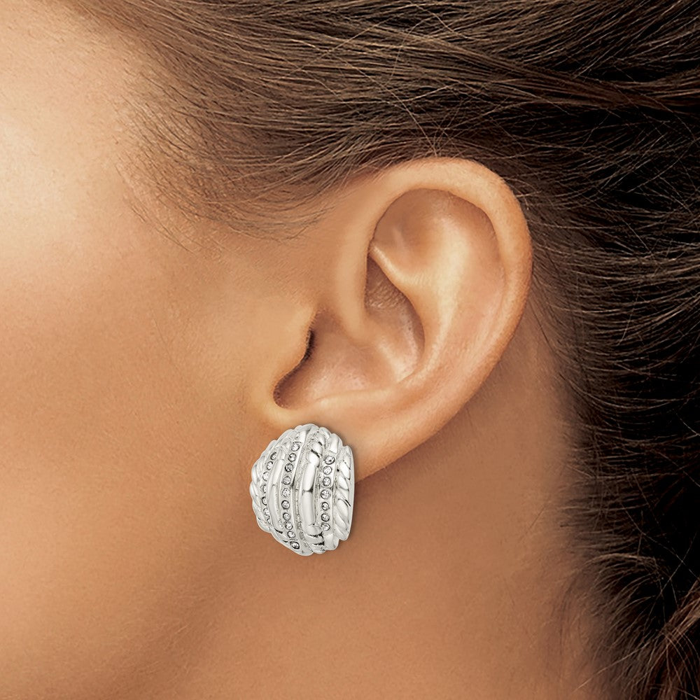 Sterlingsilber Poliert Kristall Ohrstecker