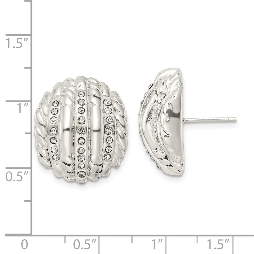 Sterlingsilber Poliert Kristall Ohrstecker