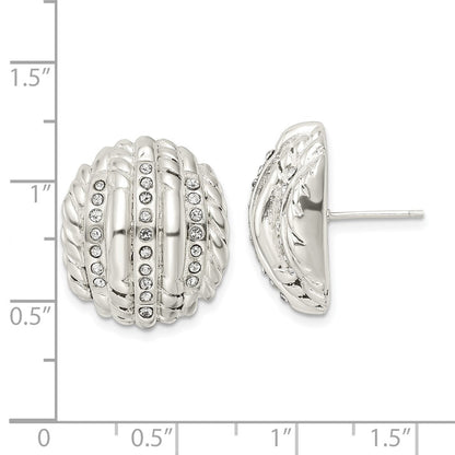 Sterlingsilber Poliert Kristall Ohrstecker