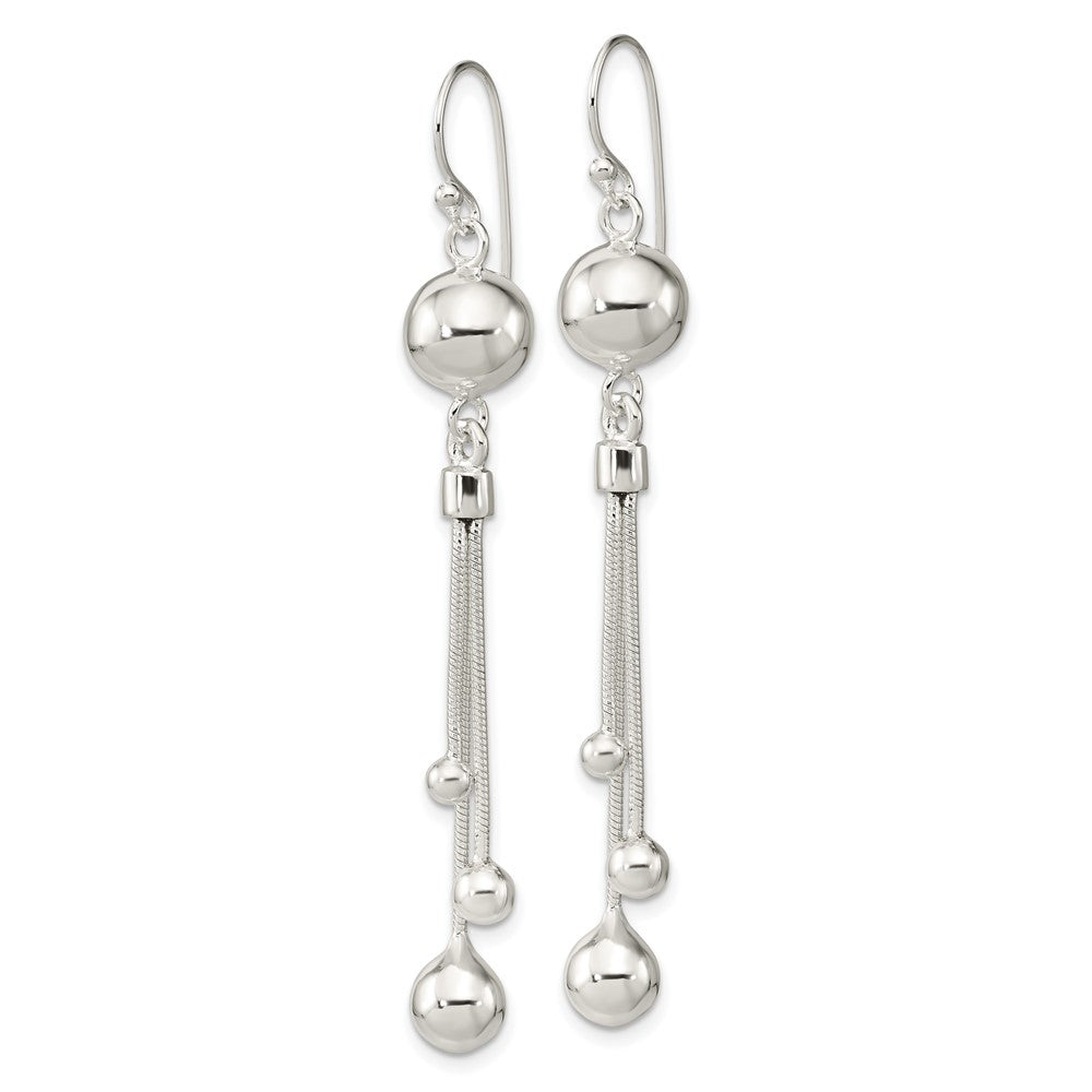 Sterlingsilber Poliert Gekugelt Multi-strand Kette Ohrhänger