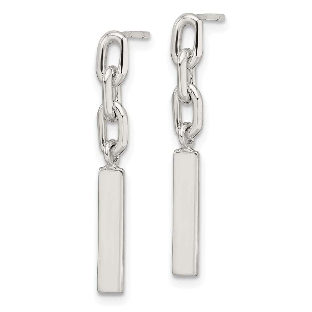 Sterlingsilber Poliert Stab & Kette Glieder Stecker Ohrhänger