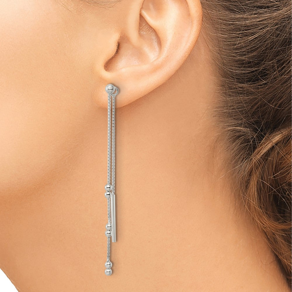 Sterlingsilber Kette und Stab Hängend Ohrstecker