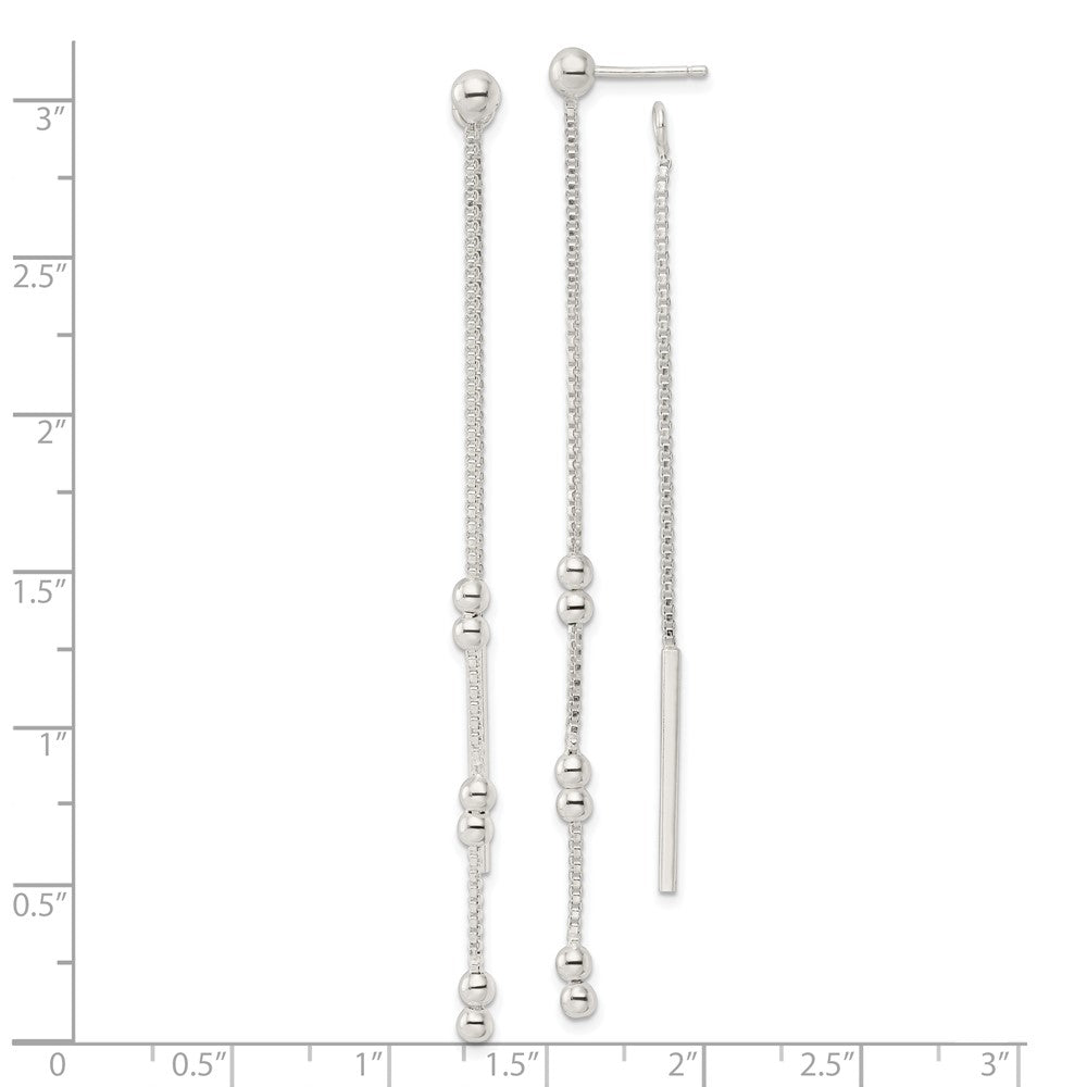 Sterlingsilber Kette und Stab Hängend Ohrstecker