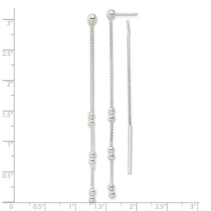 Sterlingsilber Kette und Stab Hängend Ohrstecker