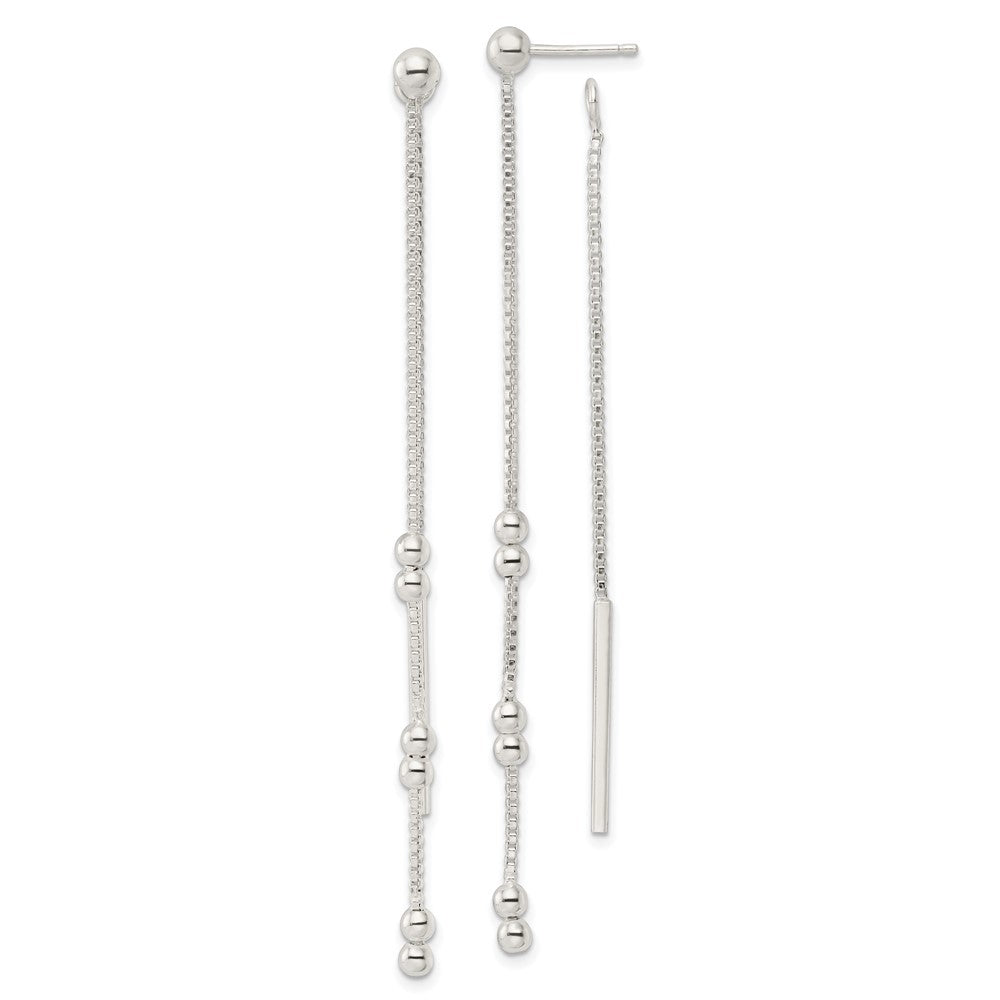 Sterlingsilber Kette und Stab Hängend Ohrstecker