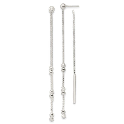Sterlingsilber Kette und Stab Hängend Ohrstecker