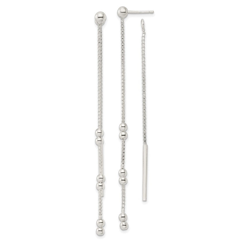 Sterlingsilber Kette und Stab Hängend Ohrstecker