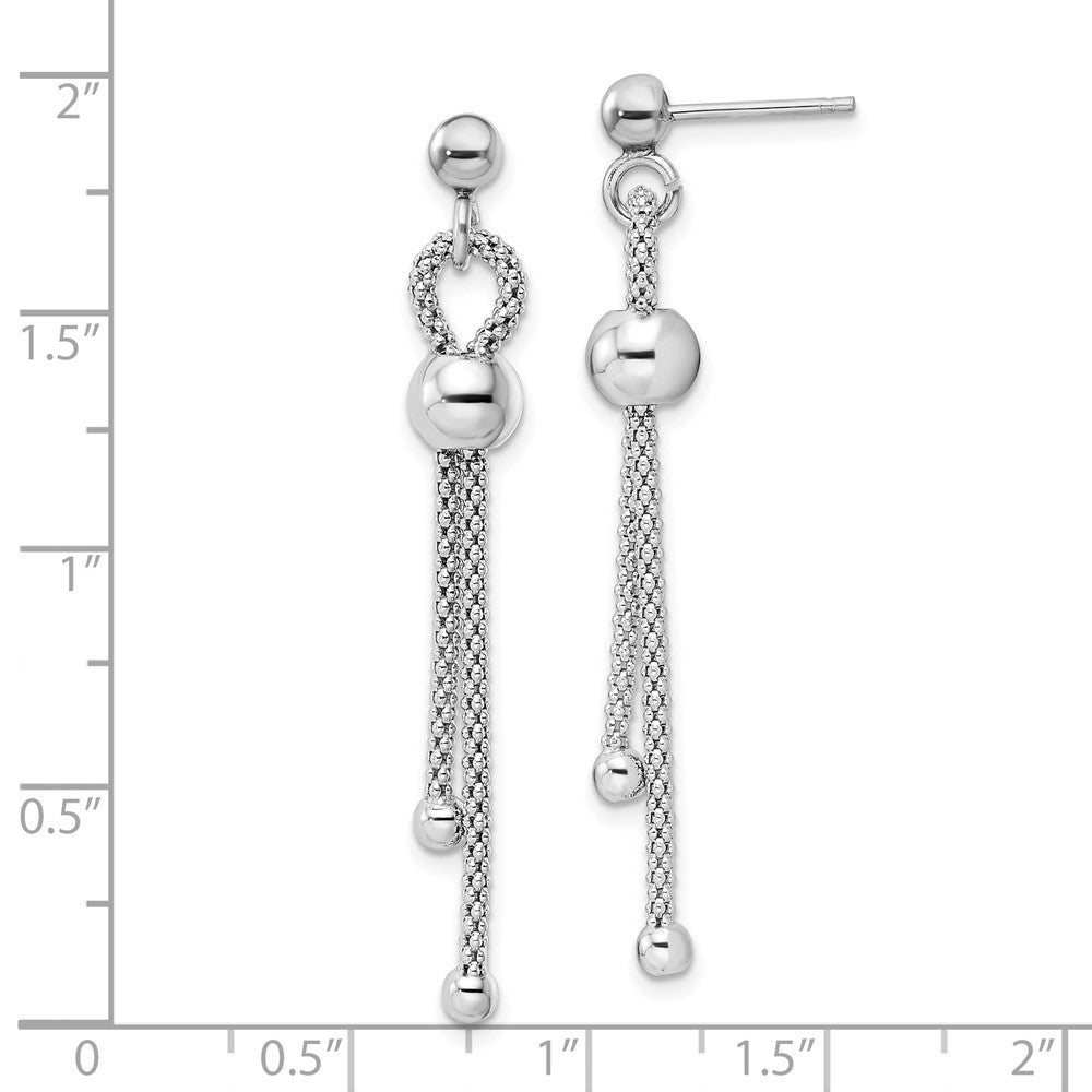 Sterlingsilber Rhodiniert Poliert Gekugelt Kette Stecker Ohrhänger