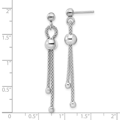 Sterlingsilber Rhodiniert Poliert Gekugelt Kette Stecker Ohrhänger