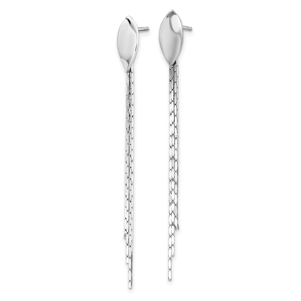 Sterlingsilber Rhodiniert Poliert Fantasie Kette Stecker Ohrhänger