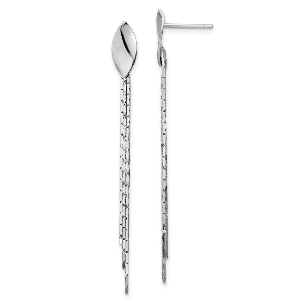 Sterlingsilber Rhodiniert Poliert Fantasie Kette Stecker Ohrhänger