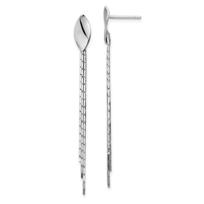 Sterlingsilber Rhodiniert Poliert Fantasie Kette Stecker Ohrhänger