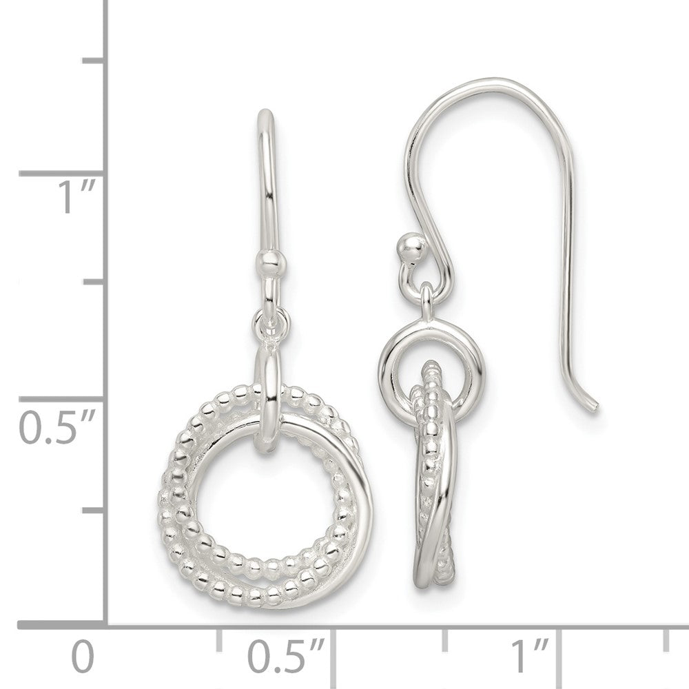 Sterlingsilber Poliert Intertwined Kreise Ohrhänger